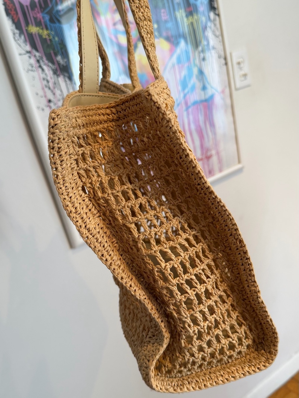 Tory Burch Woven Raffia Tote in Tan - Picture 5 of 9